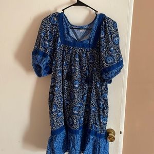Old Navy Puff Sleeve Printed Mini Swing Dress Small